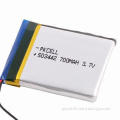3.7V Lithium Polymer Batteries for Bluetooth/MP3 Player with CE/RoHS-marked, High-energy Density